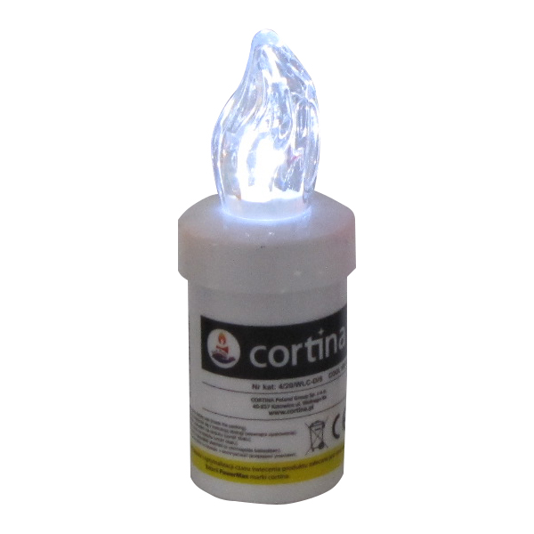 Wkład LED Cortina do zniczy 11cm kolor biały
